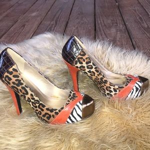 Animal print high heels